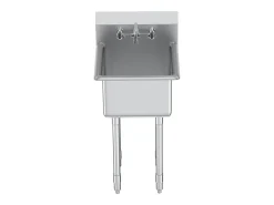 Lava-loiça de Serviço, SucceBuy 45.7x104.1CM, Lava-loiça de Serviço e Preparação com 1 Compartimento e Backsplash em Aço Inoxidável