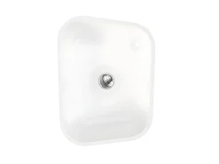 Lavatório com pé retangular em solid surface - Branco - TILICHO