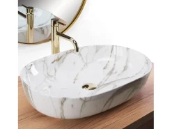 Lavatório De Apoio Rea Cleo 61 Shiny Aiax White
