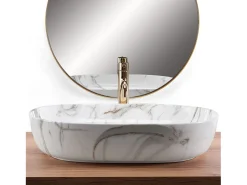 Lavatório De Apoio Rea Cleo 61 Shiny Aiax White