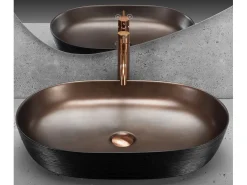 Lavatório De Apoio Rea Cleo 61 Brush Copper Black