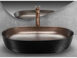 Lavatório De Apoio Rea Cleo 61 Brush Copper Black