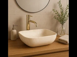 Lavatório De Apoio Rea Freja Travertine Matt Beige