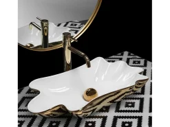 Lavatório De Apoio Rea Infinity White Gold