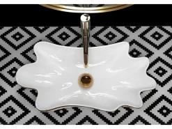 Lavatório De Apoio Rea Infinity White Gold