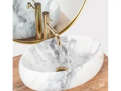 Lavatório De Apoio Rea Linda Granit White
