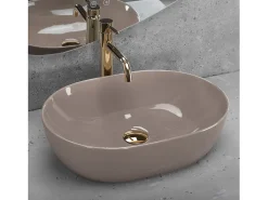 Lavatório De Apoio Rea Lisa Shiny Beige