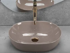 Lavatório De Apoio Rea Lisa Shiny Beige
