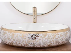 Lavatório De Apoio Rea Meryl White Gold