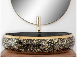 Lavatório De Apoio Rea Meryl Black Gold