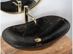Lavatório De Apoio Rea Royal Marble Black