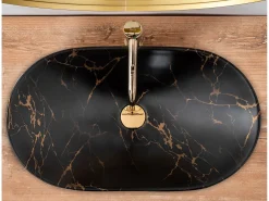 Lavatório De Apoio Rea Royal Marble Black