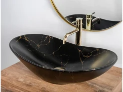 Lavatório De Apoio Rea Royal Marble Black