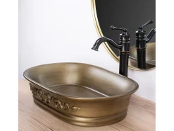 Lavatório De Apoio Rea Wilma Rustic Copper