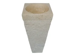 Lavatório de banheiro independente em mármore - Cor creme - STORTA