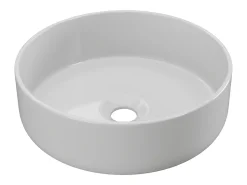Lavatório de casa de banho redondo, branco brilhante, 36 cm, LENISO