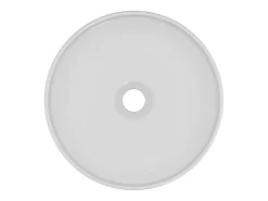 Lavatório de casa de banho redondo, branco brilhante, 36 cm, LENISO
