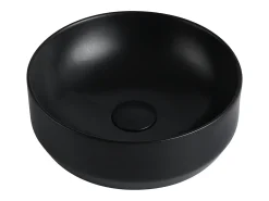 Lavatório de casa de banho redondo, preto mate, 36 cm - KANELLE II