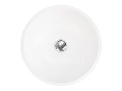Lavatório de casa de banho redondo em solid surface - 40 cm - Branco - IMJA