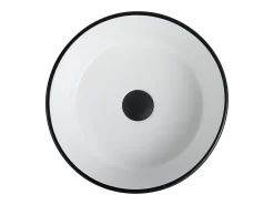 Lavatório de casa de banho redondo bicolor preto e branco 36 cm KANELLE II