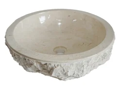 Lavatório de casa de banho em mármore LIME - Cor creme
