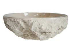 Lavatório de casa de banho em mármore LIME - Cor creme