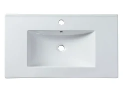 Lavatório de encastrar cerâmica branco C101 cm - MOTIAC
