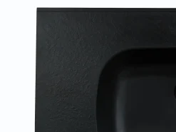 Lavatório de encastrar em resina efeito pedra preto C80 x L46 cm OKIWA