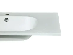 Lavatório de encastrar em resina efeito pedra branco C80 x L46 cm OKIWA