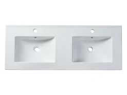 Lavatório de encastrar em cerâmica branco C122 cm - MOTIAC