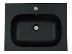 Lavatório de encastrar em resina efeito pedra preto C60 x L46 cm OKIWA