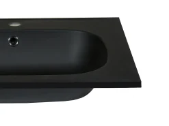 Lavatório de encastrar em resina efeito pedra preto C60 x L46 cm OKIWA