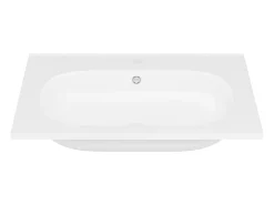 Lavatório de encastrar resina efeito pedra branco C60xL46 cm OKIWA
