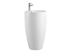 Lavatório de pé cilíndrico, C50 x A83 cm, branco – MILOS