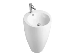 Lavatório de pé cilíndrico, C50 x A83 cm, branco – MILOS