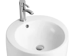 Lavatório de pé cilíndrico, C50 x A83 cm, branco – MILOS