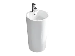 Lavatório de pé formato cilíndrico TOTAM - Resina cor branco