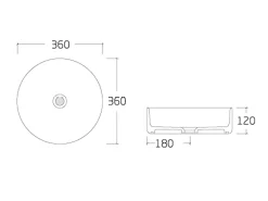 Lavatório de pousar branco efeito mármore C36 x A12 x L36 cm VIAMARBA