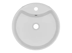 Lavatório de pousar branco redondo cerâmica D40 cm DARINI