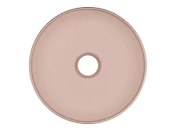 Lavatório de pousar cerâmica cor-de-rosa fosco estriado C36 x A12 x L36 cm PEDARA