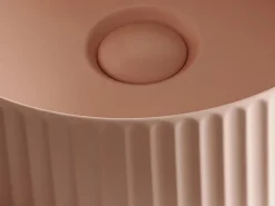 Lavatório de pousar cerâmica cor-de-rosa fosco estriado C36 x A12 x L36 cm PEDARA