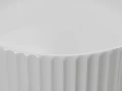 Lavatório de pousar cerâmica branco estriado, C36 x A12 x L36 cm PEDARA