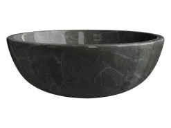 Lavatório de pousar em mármore - Preto - D40 cm - LAVIINO