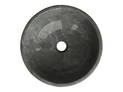 Lavatório de pousar em mármore - Preto - D40 cm - LAVIINO
