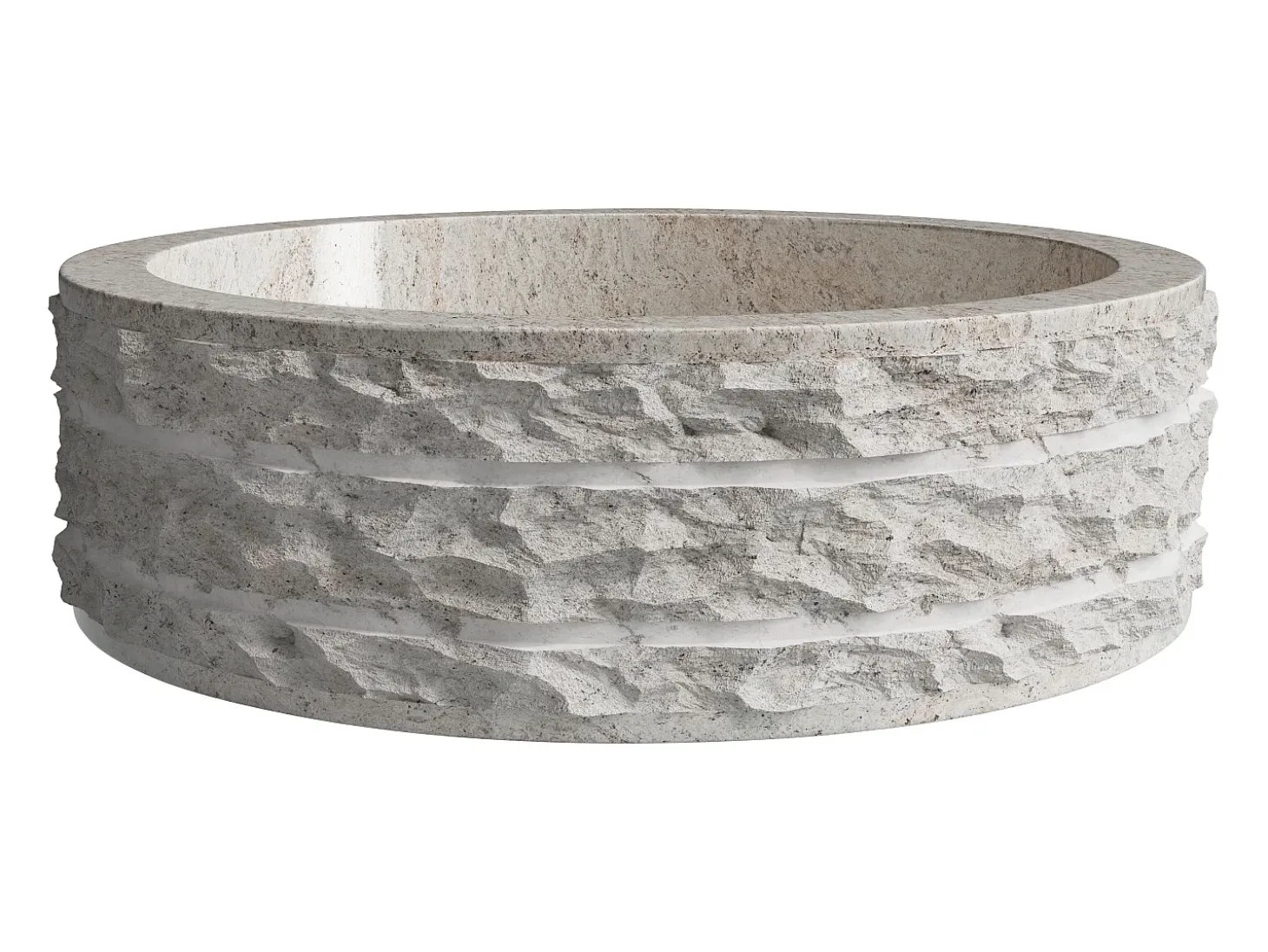 Lavatório de pousar em mármore cor creme D40 cm - CIRILA