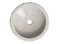 Lavatório de pousar em mármore cor creme D40 cm - CIRILA