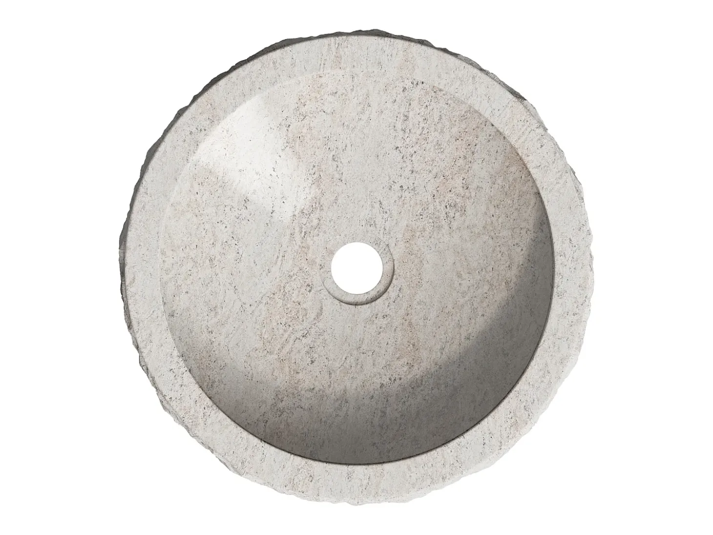 Lavatório de pousar em mármore cor creme D40 cm - CIRILA