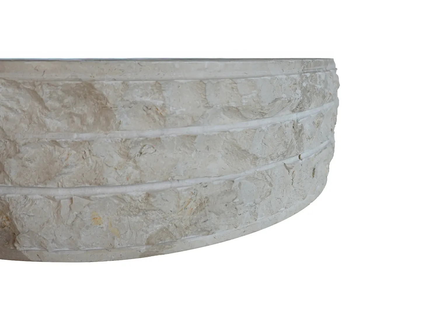 Lavatório de pousar em mármore cor creme D40 cm - CIRILA