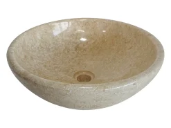 Lavatório de pousar em mármore cor creme D40 cm - LAVIINO