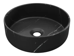 Lavatório de pousar preto efeito mármore C36 x A12 x L36 cm VIAMARBA